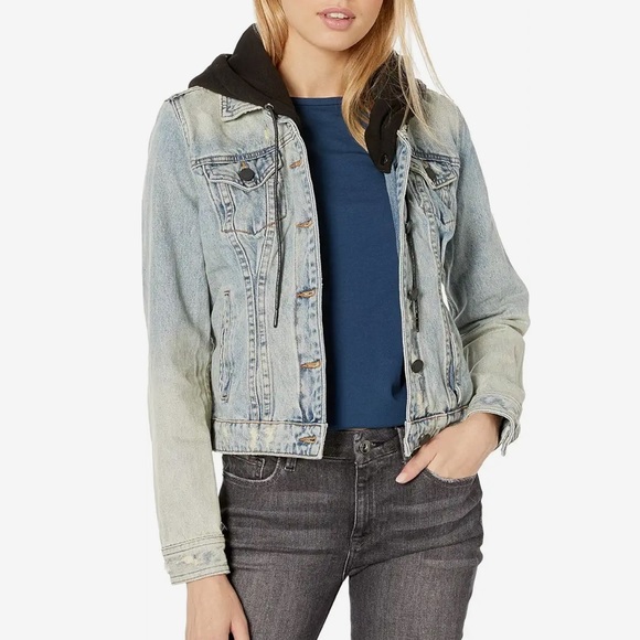 Like New - Blank NYC denim jacket with hood in Encounter, size small - Picture 3 of 14